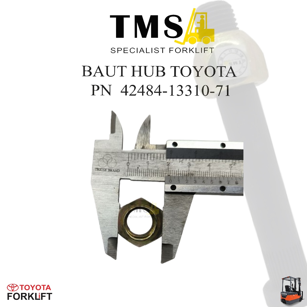 Baut Hub Bolt 42484-13310-71 Toyota Forklift 7FD10 - 7FD18 - Gambar 5