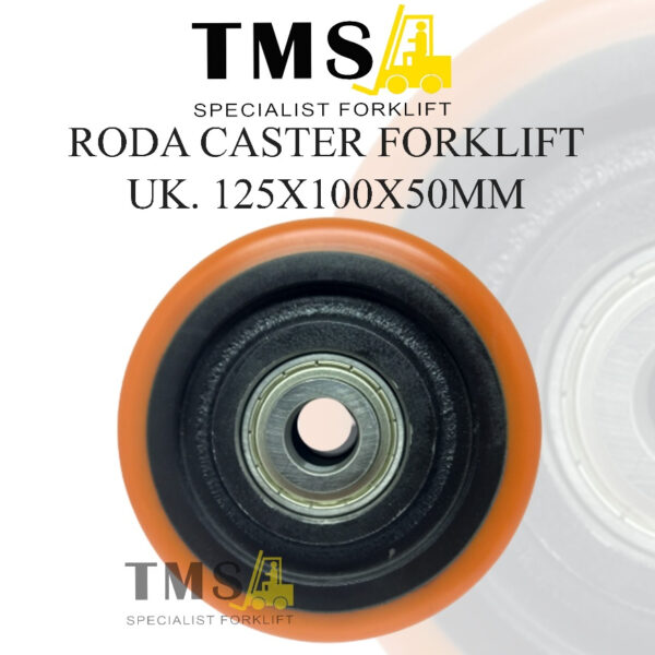 Roda Forklift Caster Wheel Baru uk. 125x100x50mm