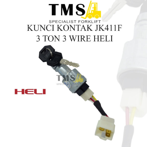 Kunci Kontak Forklift Ignition JK411F Tiga Kabel Heli 3 Ton 3 Wire