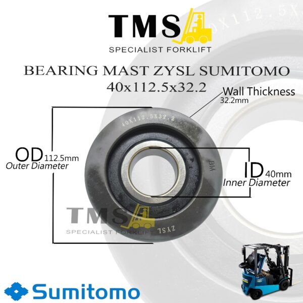 Bearing Roller Mast Forklift SUMITOMO 40x112.5x32.2 Forklift Mast Bearing