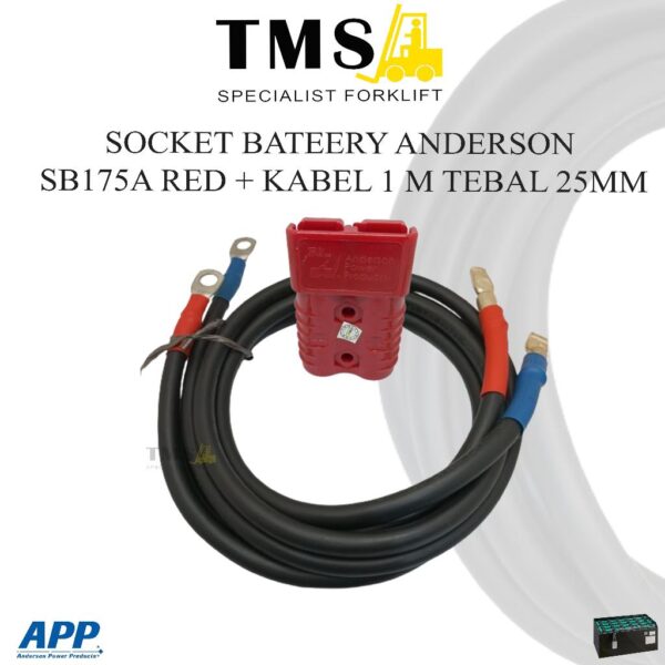Socket Anderson SB175A Red Socket Battery for Forklift With Cable 70 CM