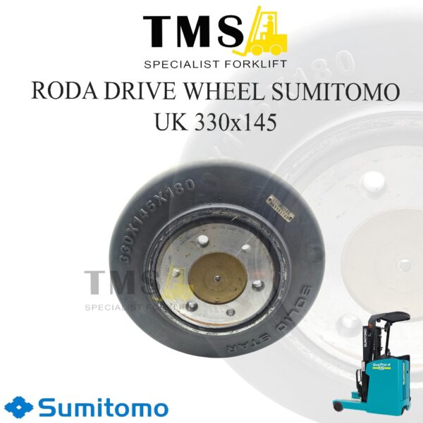 Drive Wheel SUMITOMO Reachtruck 330x145 Rubber Drive Wheel FBR15-18 Forklift Solid Tyre Wheel