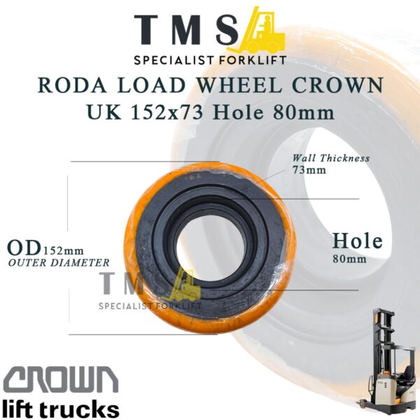 Load Wheel Crown 125069-302 152x73 Hole 80mm Bearing 6205 6307