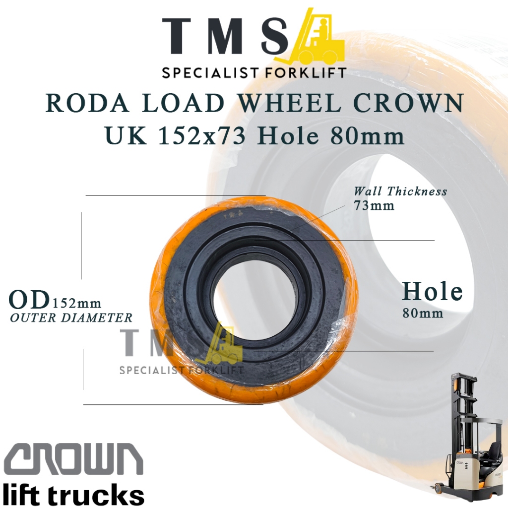 Load Wheel Crown 125069-302 152x73 Hole 80mm Bearing 6205 6307