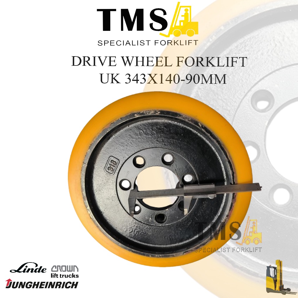 Roda Drive Wheel 343x140 -90mm LINDE JUNGHEINRICH Reachtruck ETV CROWN Electric Forklift - Gambar 3