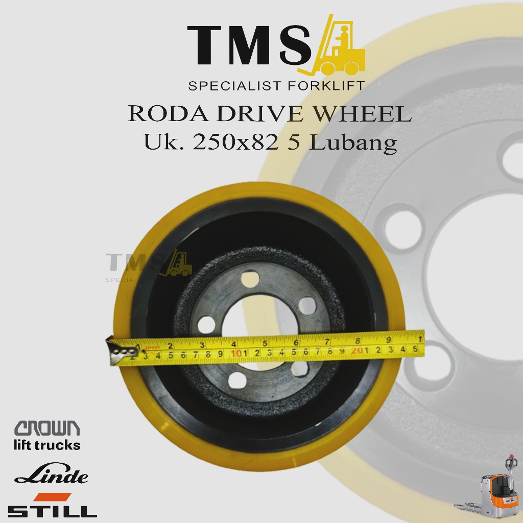 Roda Drive Wheel 250x82 5 Lobang STILL Linde CROWN BT Stacker Pallet Mover Polyurethane - Gambar 3