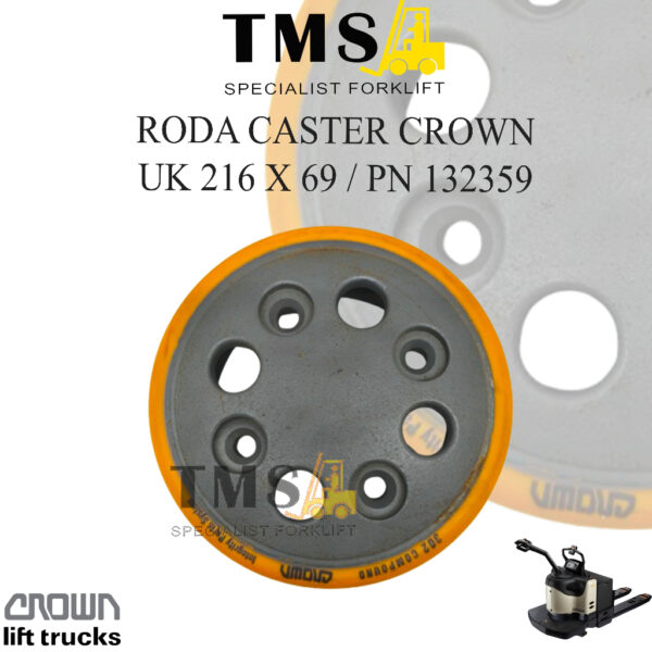 Roda Caster Crown RR RD 5500 5700 216x69 132359-302 Caster Wheel