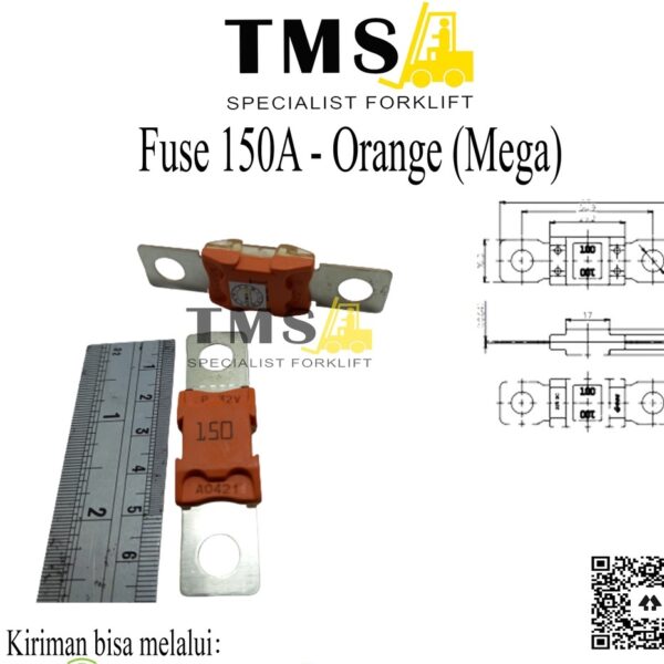 FUSE 150A 32V MEGA BF2 ORANGE FOR FORKLIFT 1