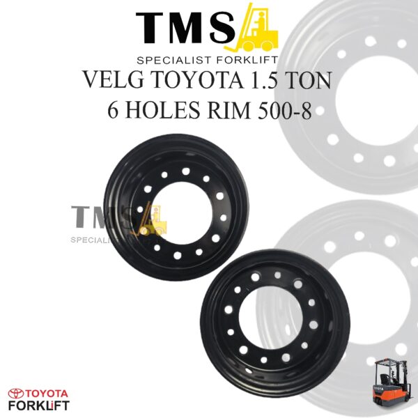 Forklift Velg Toyota 1,5 Ton 500-8 Hole 6 lobang 6 Forklift Steel RIM