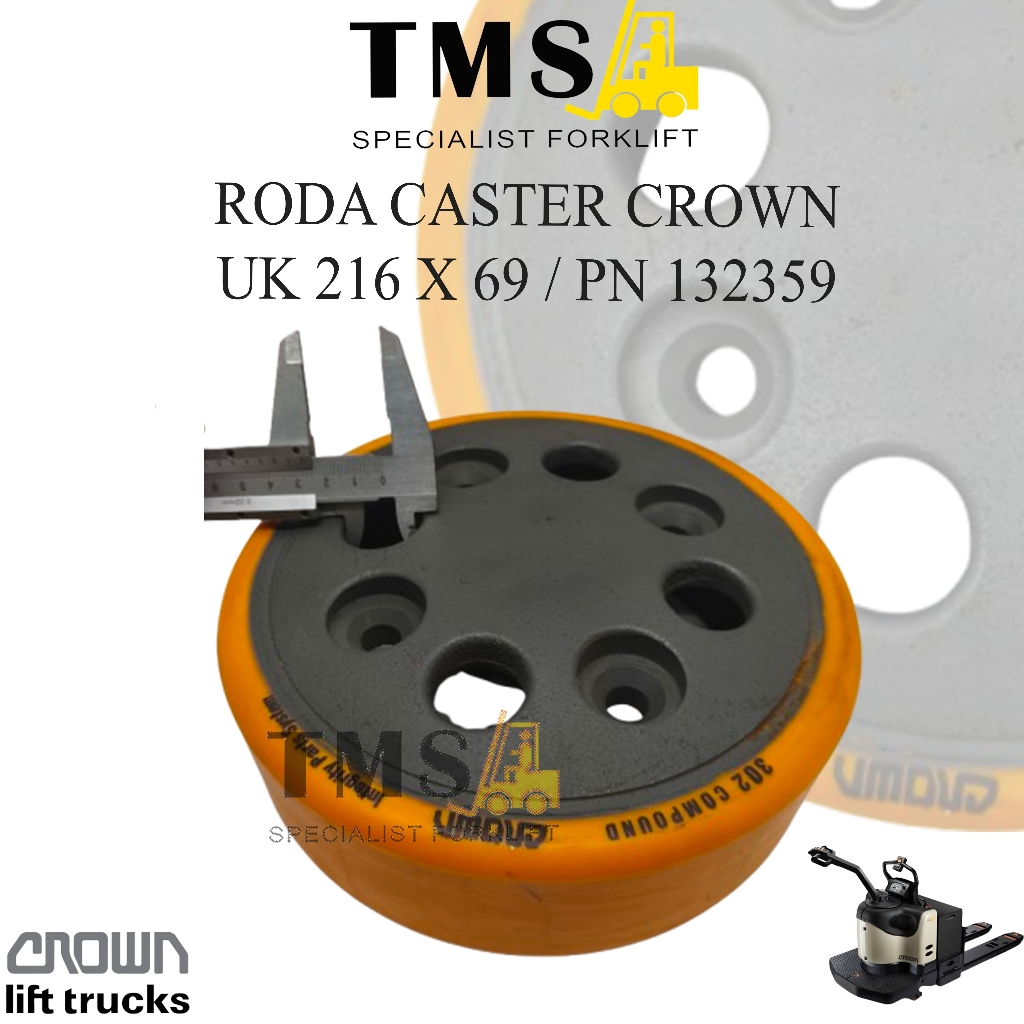 Roda Caster Crown RR RD 5500 5700 216x69 132359-302 Caster Wheel - Gambar 5