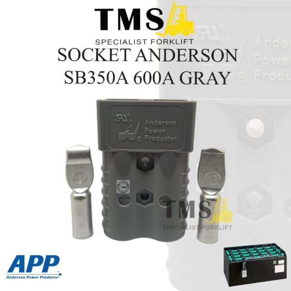 Socket Battery ANDERSON REMA 350A for forklift Grey