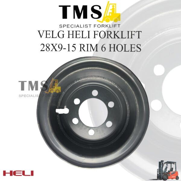 Steel RIM HELI Forklift Steel RIM HELI TCM 3T -3,5T 28x9-15 6 Lobang (6 Hole) Press on RIM