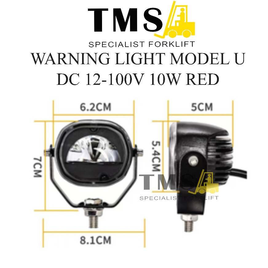 Warning Light Model U DC12-100V 10W Red Lampu Safety Merah - Gambar 2