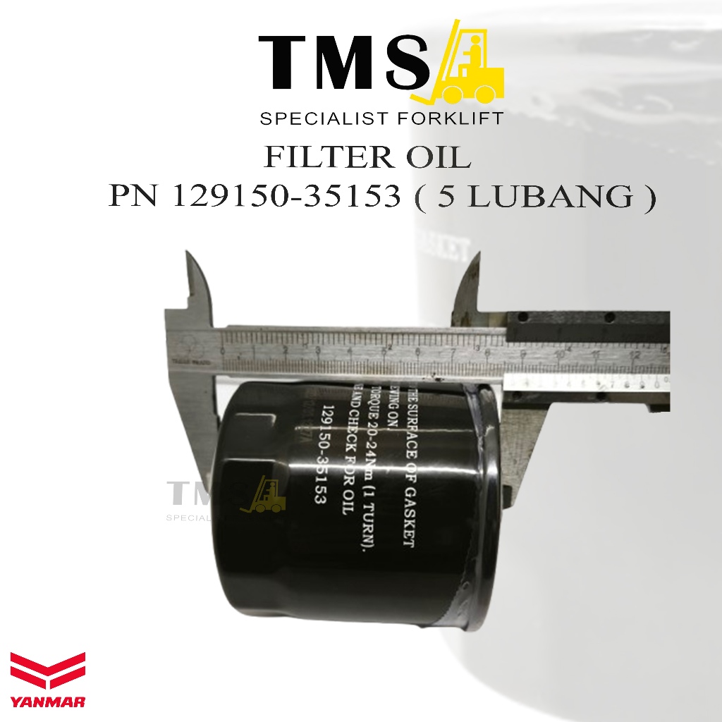 Filter Oil 129150-35153 Diesel Part Forklift Sparepart Forklift YANMAR (5 lubang) - Gambar 4