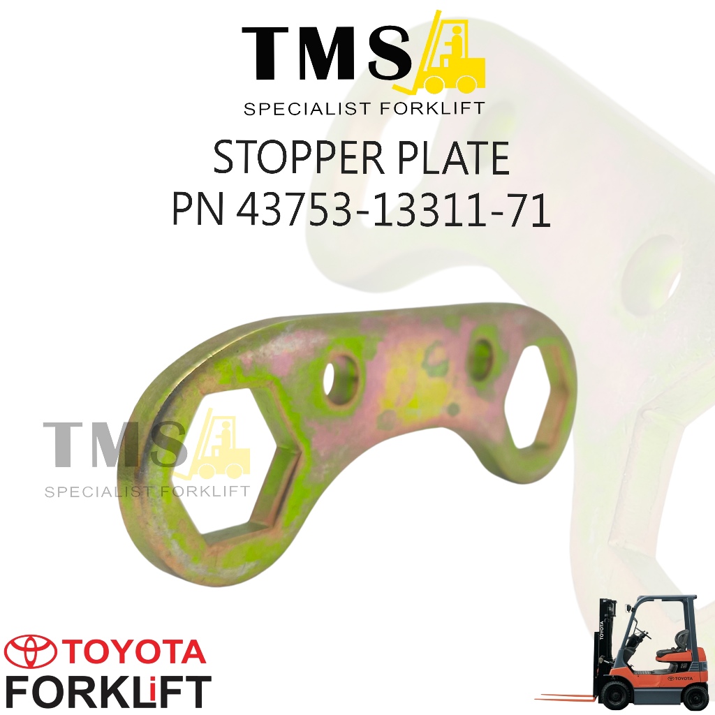 Stopper Plate Toyota Forklift Part Number 43753-13311-71 Compatible Forklift 7FD/7FG & FB Series (7FB/8FB) - Gambar 2