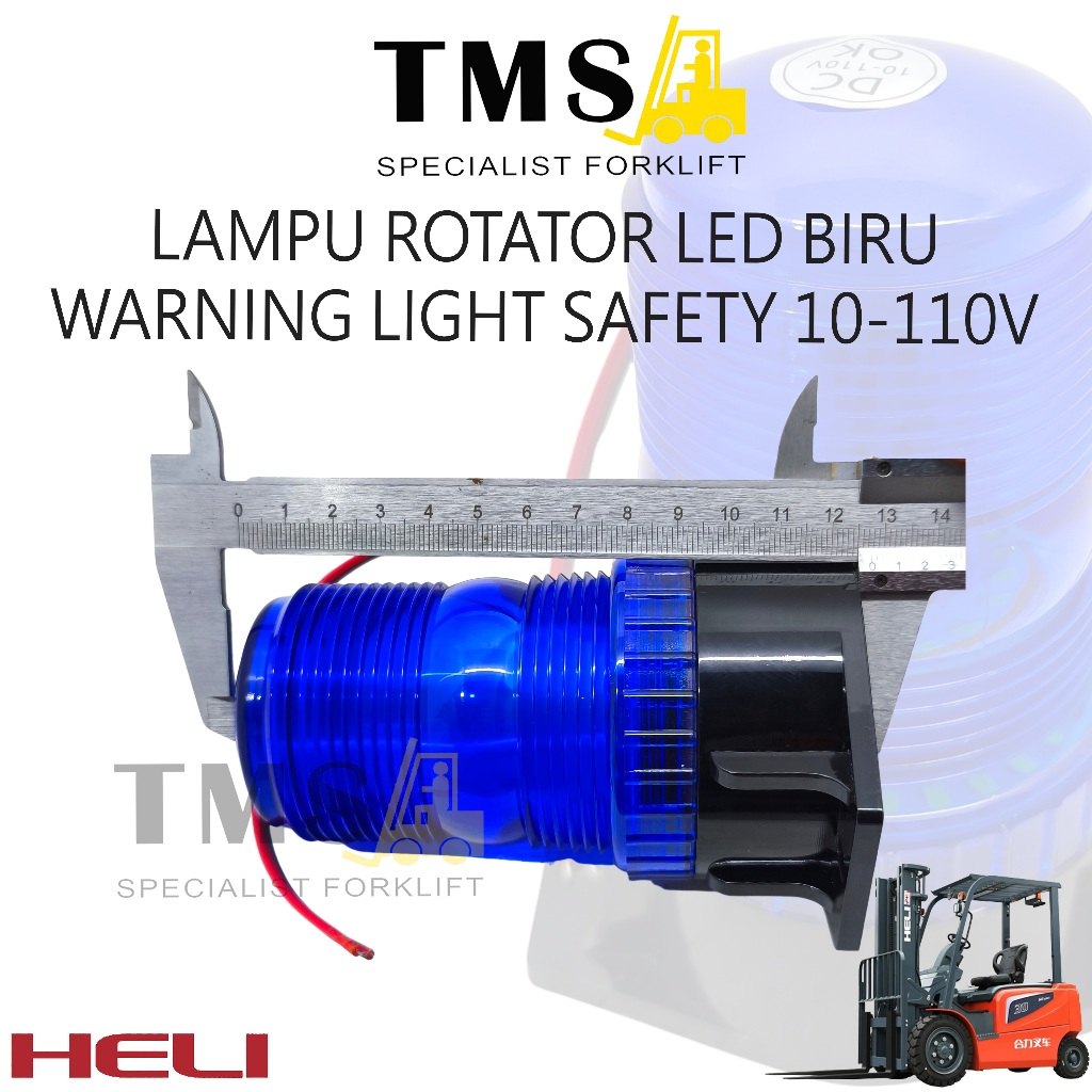 Lampu Rotator Lamp LED Biru 10-110V Tinggi Forklift HELI Warning Light Safety Blue - Gambar 5