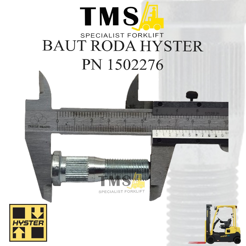 Baut Roda Forklift Hyster Wheel Bolt 1502276 HUB Steering Axle Wheel Bolt - Gambar 2