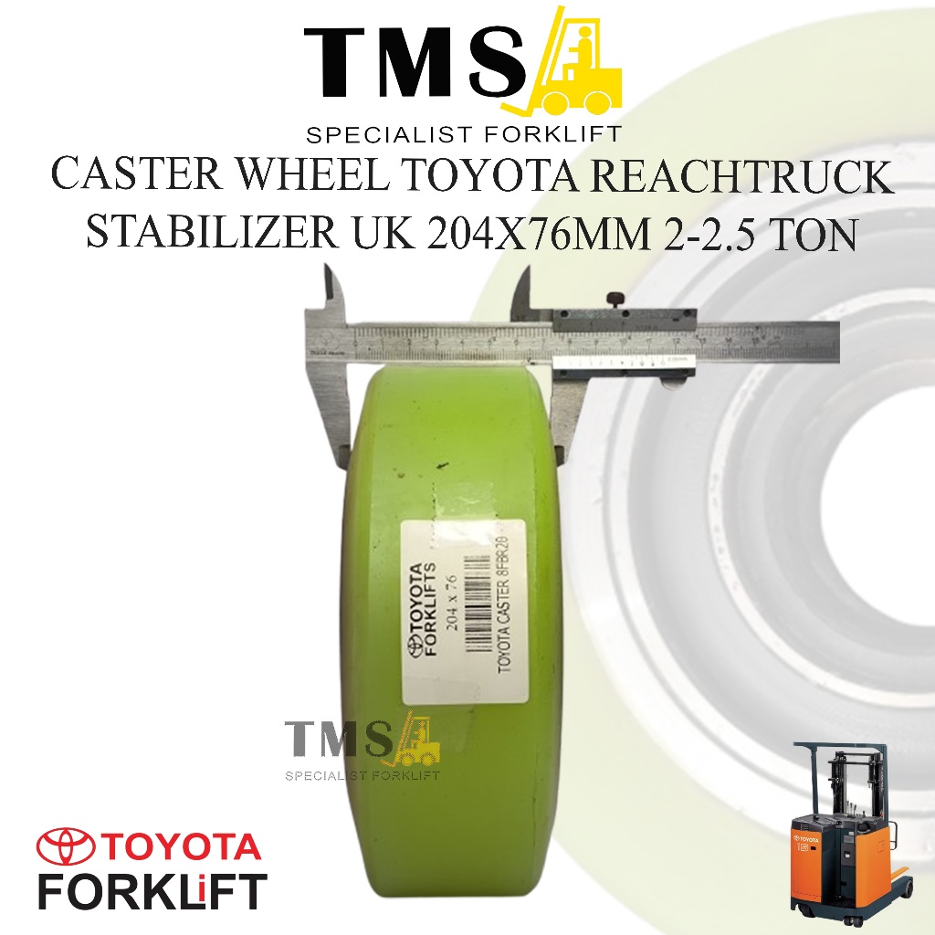 Roda Stabilizer 204x76 Caster Wheel Reachtruck Toyota Forklift 7FBR20 - Gambar 4