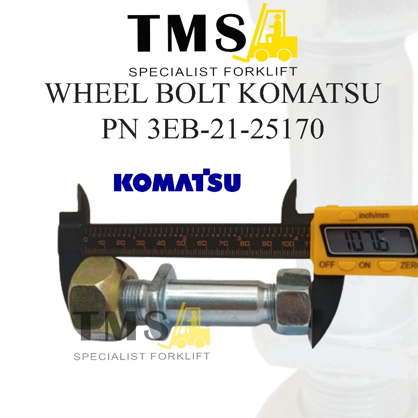 Baut Roda Depan Forklift Komatsu 3EB-21-25170 FD20-30 Wheel Bolt - Gambar 2