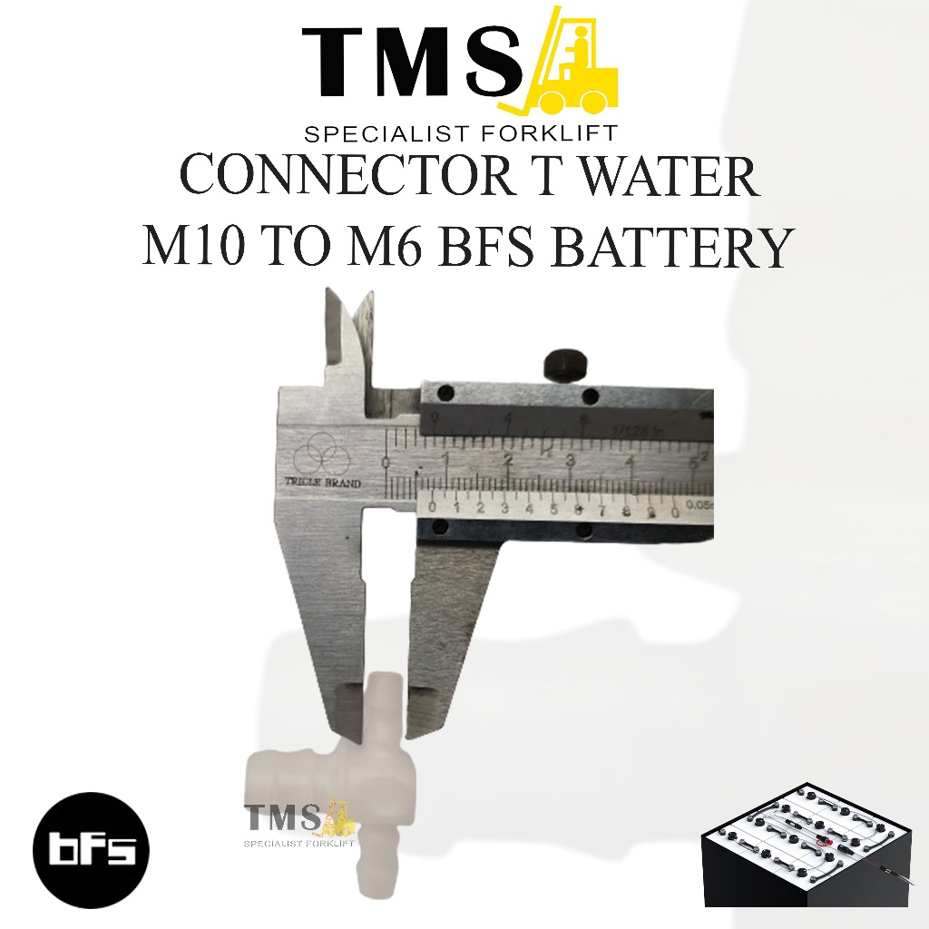 BFS Battery Forklift Sirkulasi Air AKI Connector T Water M10 to M6 Distribution Battery Forklift - Gambar 4