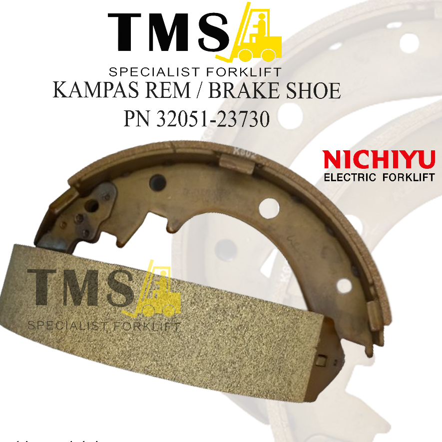 Kampas Rem Forklift Nichiyu 32051-23730 FB20-FB25 Brake Shoe Electric - Gambar 4