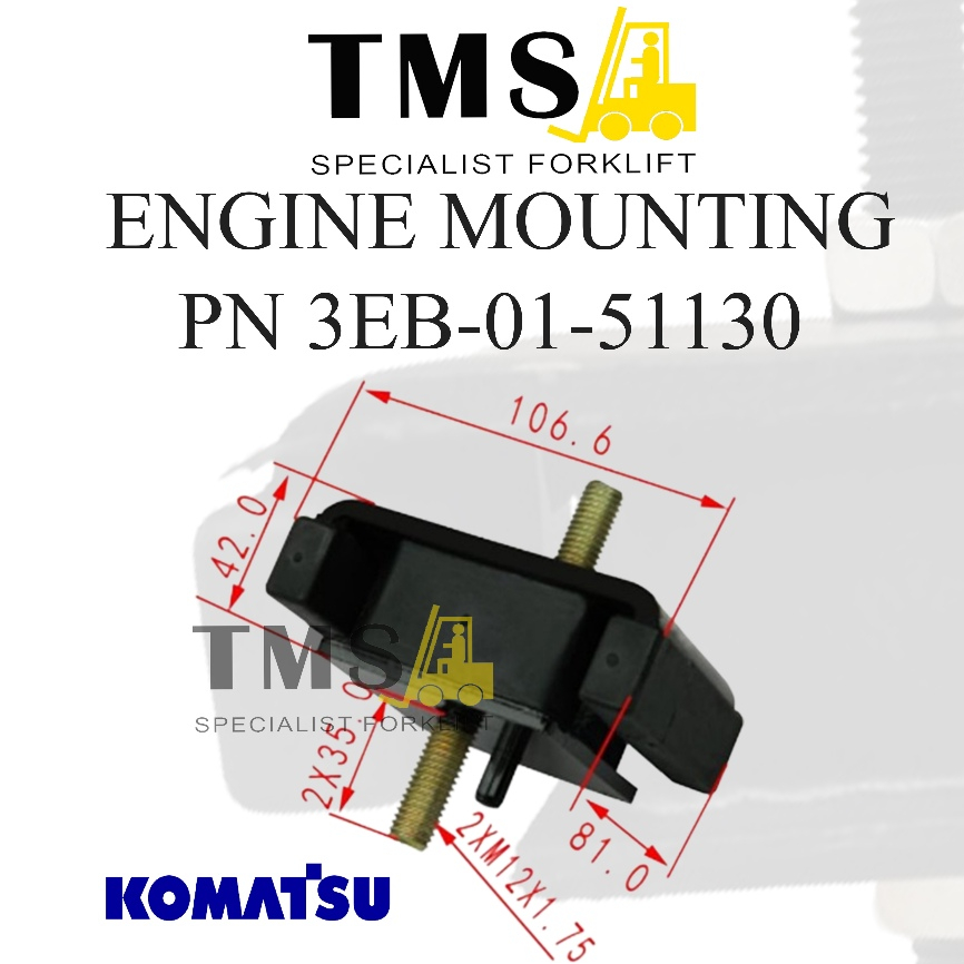 Engine Mounting Mount 3EB-01-51130 Komatsu Sparepart Forklift FD20-30 - Gambar 2