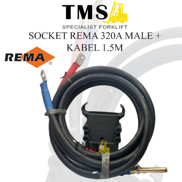 Socket Battery Kabel 1,5 Meter Rema IP 23 DIN 320A Male Cable