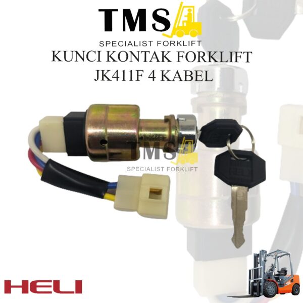 Kunci Kontak Forklift Ignition JK411F Empat Kabel Heli 5 Ton 4 Wire