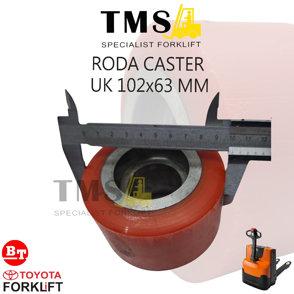 Roda Forklift Ukuran 102x63mm BT Toyota Load Roller Pallet Truck & Electric Stacker - Gambar 5