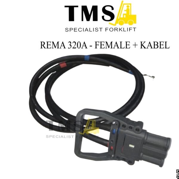 Socket Rema 320A Female With Cable 1,5 meter Tebal 70mm For Forklift