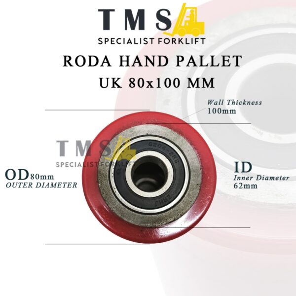 Roda Hand Pallet 80x100 Load Wheel Heavy Duty