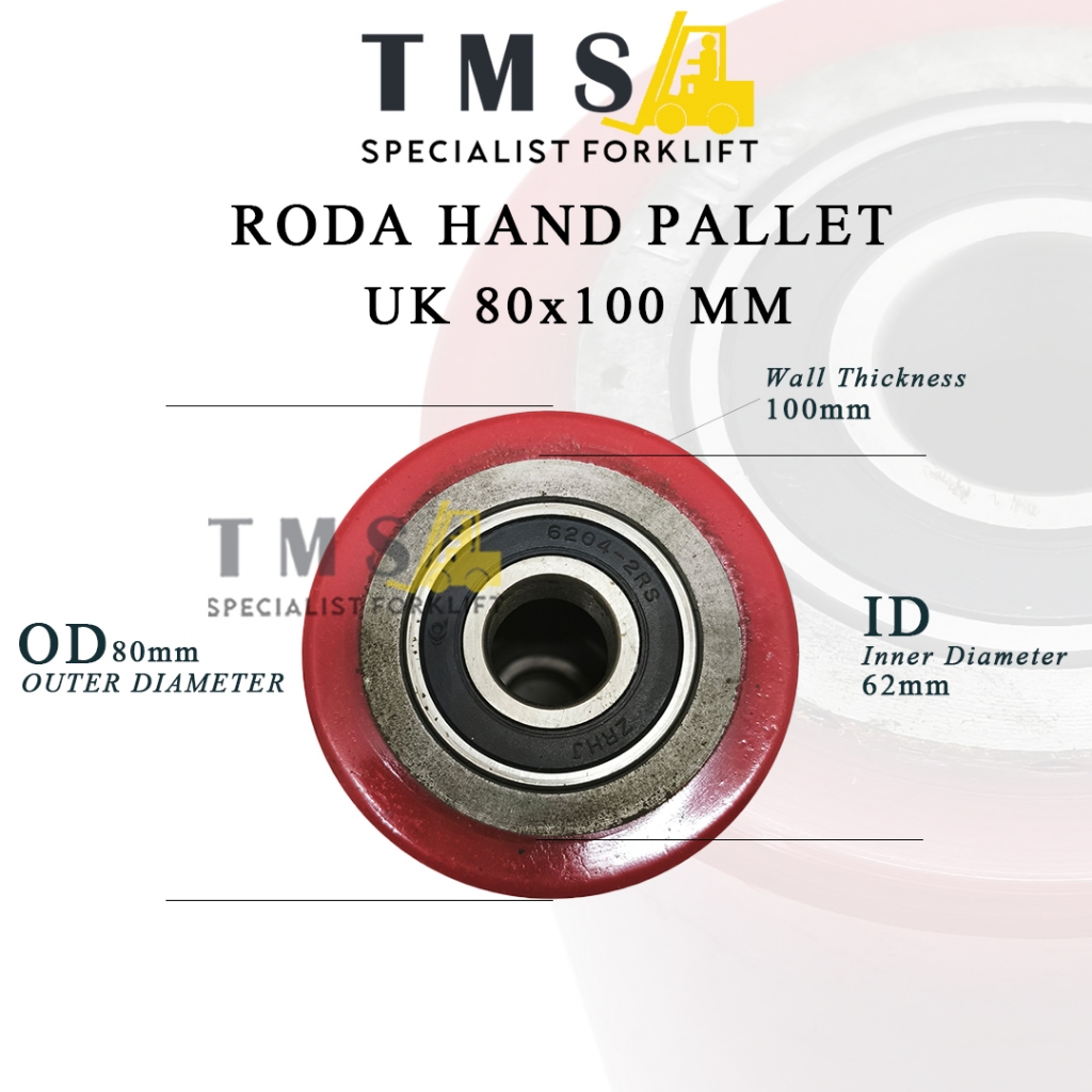Roda Hand Pallet 80x100 Load Wheel Heavy Duty