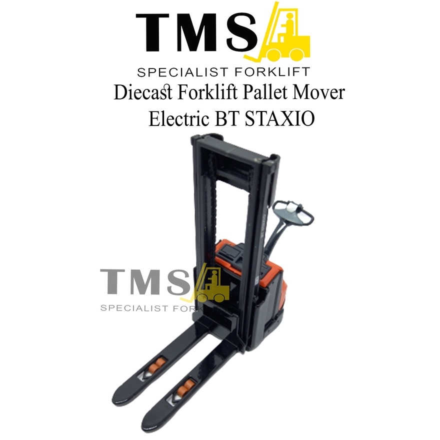 Diecast Toys Dumy 1/24 Forklift Pallet Mover Electric BT STAXIO Pallet - Gambar 5