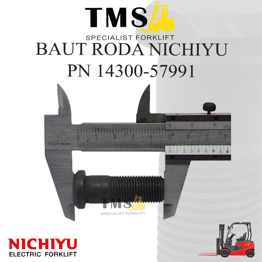 Forklift Part Hub Bolt Nichiyu FBT15-20 -75 14300-57991 Baut Roda Forklift - Gambar 3