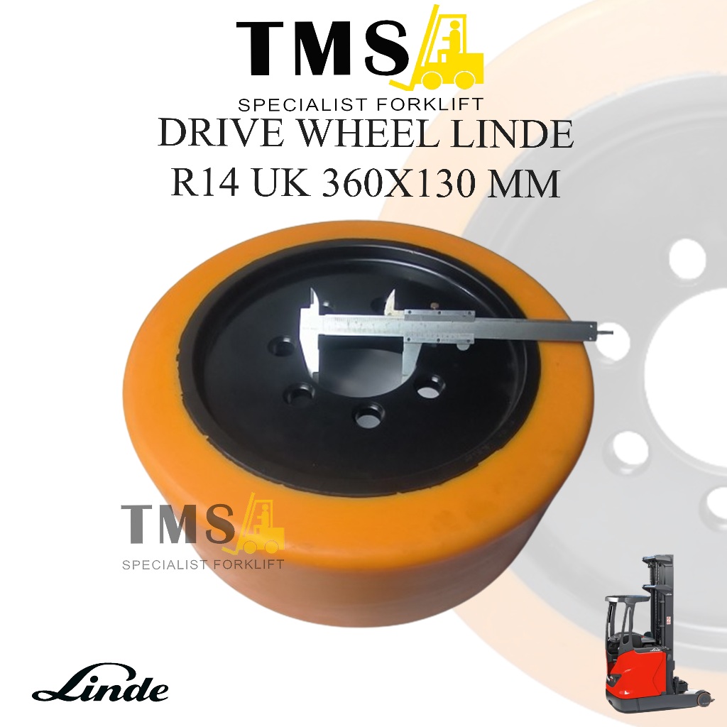 Linde Forklift Drive Wheel R14 360x130 90MM Roda Belakang Kemudi ReachTruck - Gambar 2