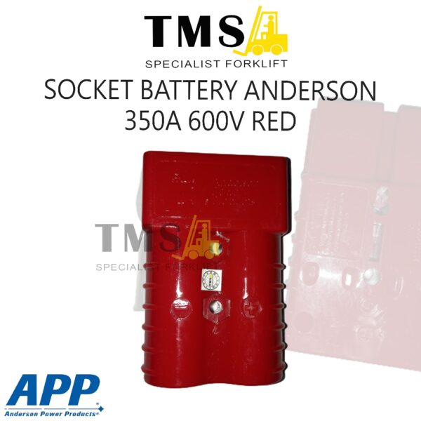 Socket Battery Anderson 350A 600V RED FOR FORKLIFT