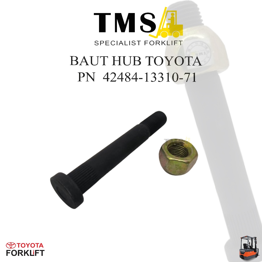 Baut Hub Bolt 42484-13310-71 Toyota Forklift 7FD10 - 7FD18 - Gambar 2