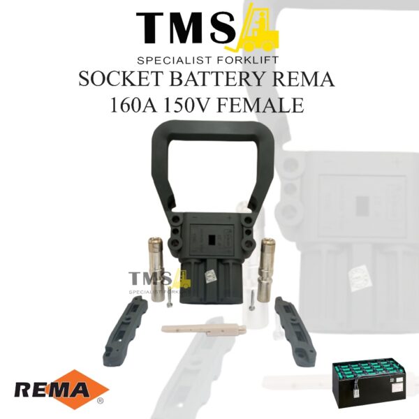 Socket Battery Anderson REMA 160A Female for forklift Grey