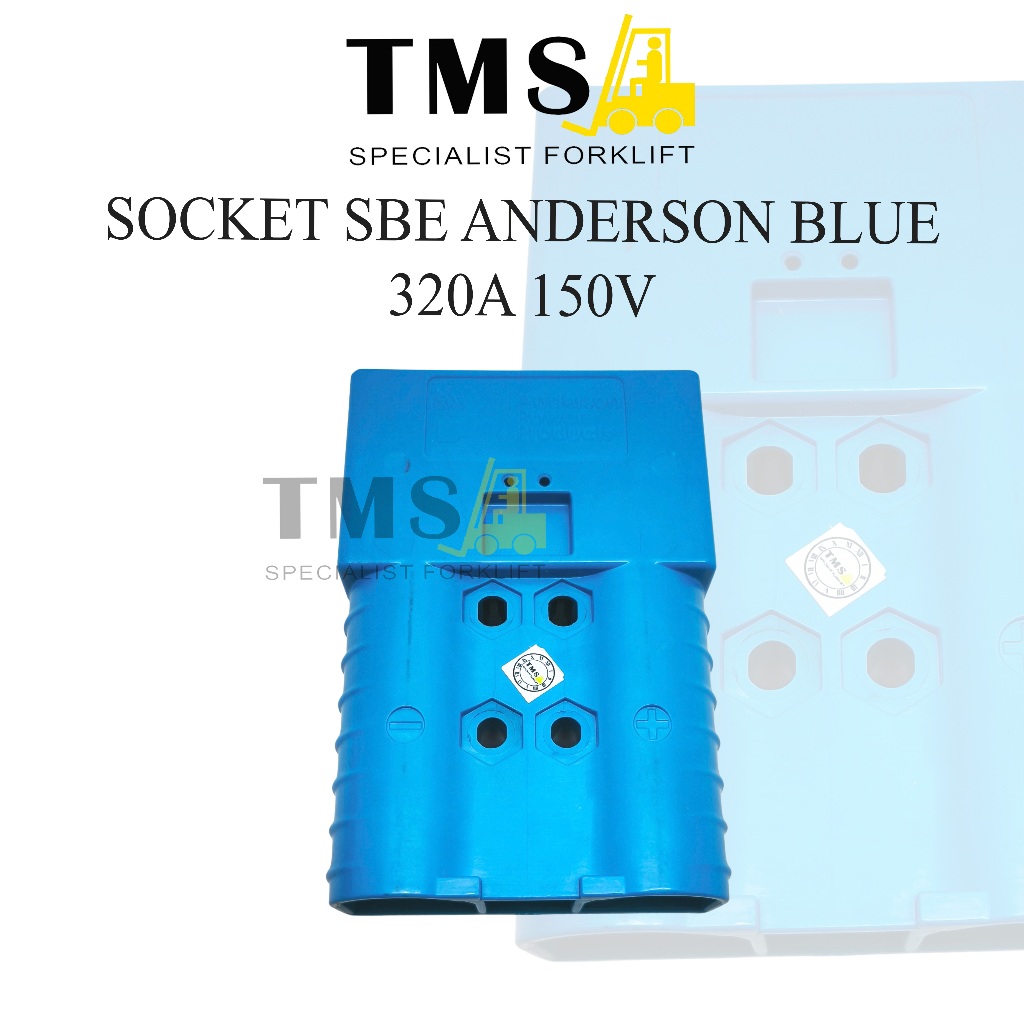 Plug Colokan Battery Forklift Anderson Biru SBE320A 150V 320Amp Socket SBE 320 Blue - Gambar 2