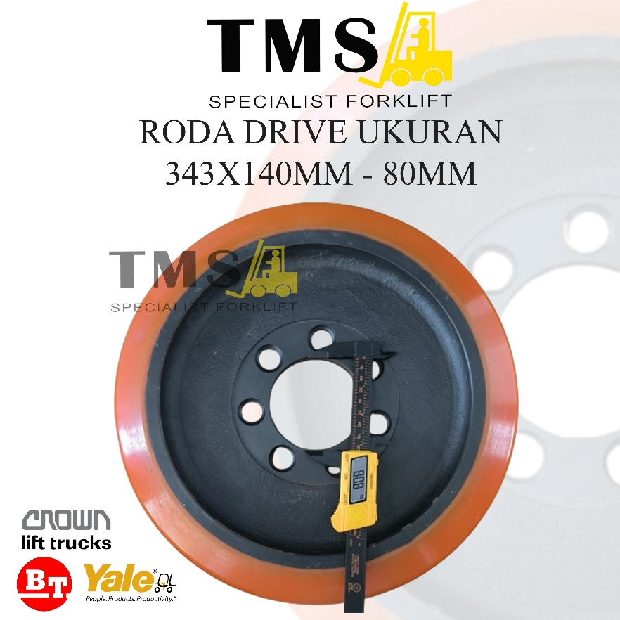 Roda Drive Wheel Reachtruck BT Yale Crown 343x140 -80mm - Gambar 4