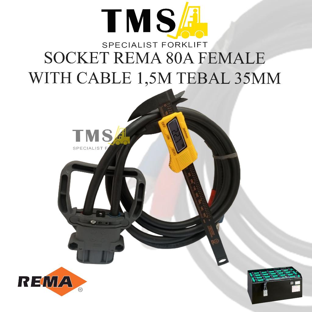 Socket Battery REMA 80 for forklift Female and Cable - Gambar 2