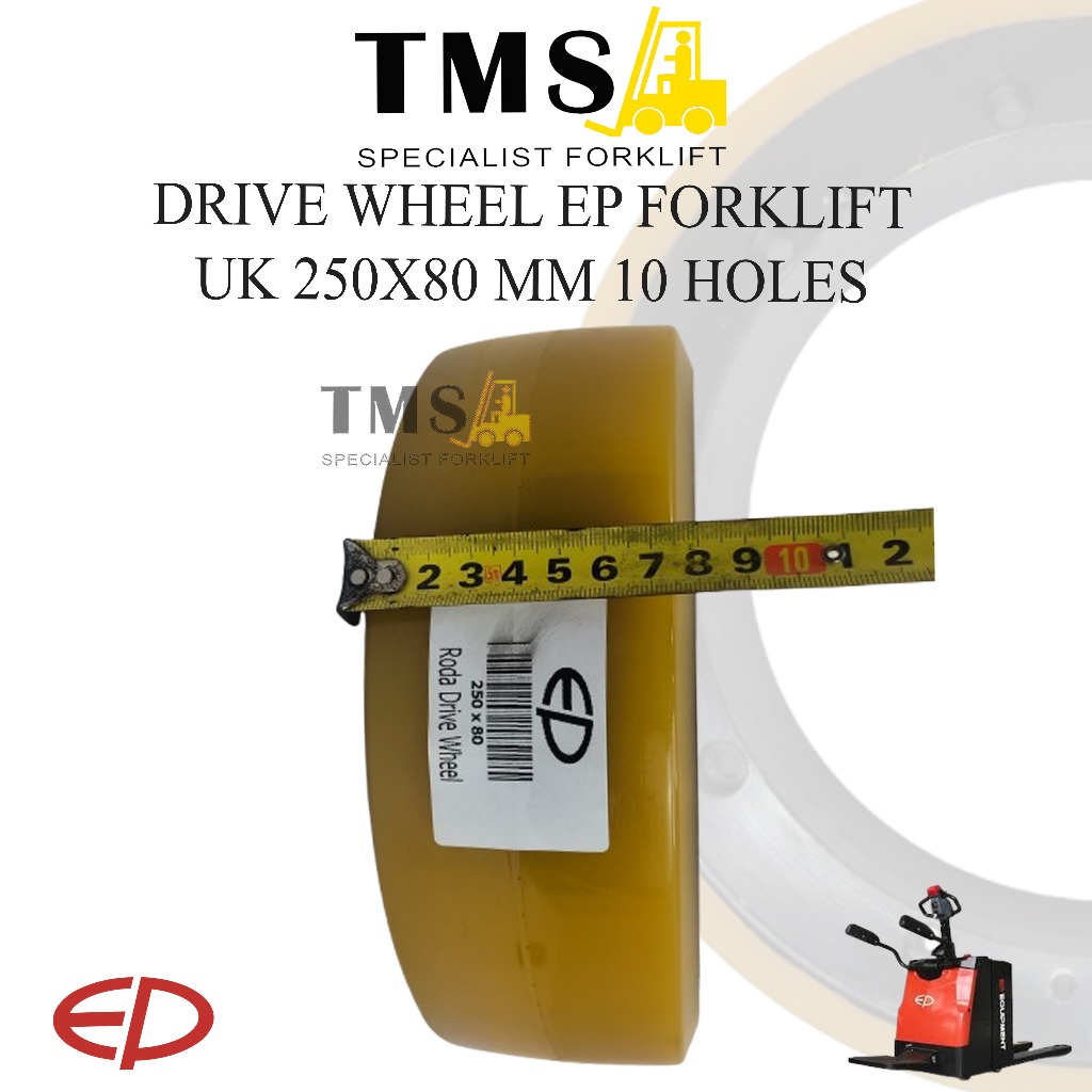Roda Drive Wheel Stacket Pallet Mover EP Forklift 250x80 10 Holes - Gambar 4