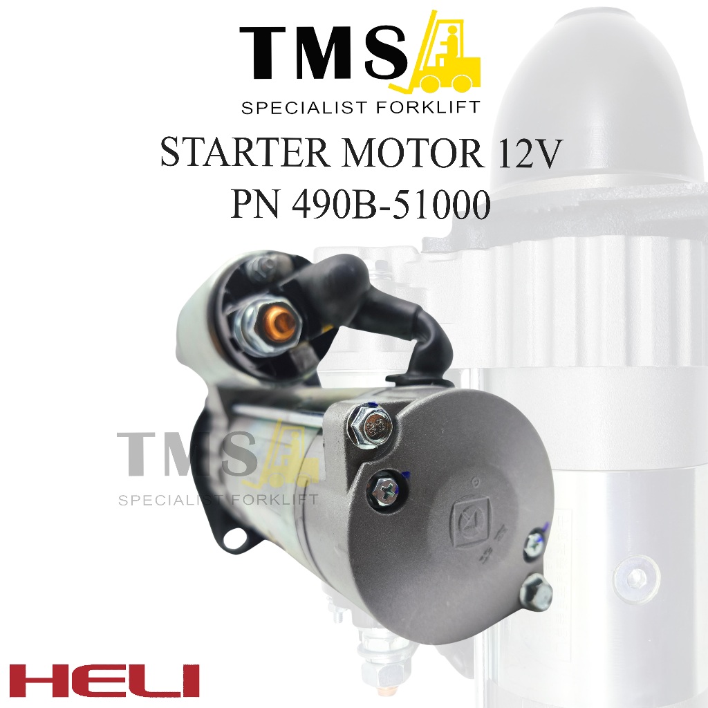 Starter Motor 12V 490B-51000 Xinchai HELI LONKING BOMAC Starter Forklift - Gambar 3