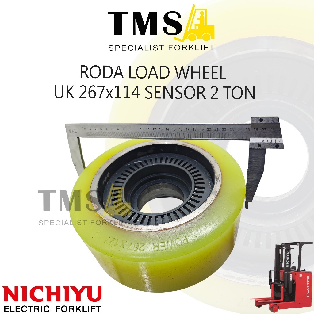 Roda Ukuran 267x114 Load Wheel Sensor Nichiyu Forklift Electric 2 Ton Reachtuck FBR Nichiyu - Gambar 4