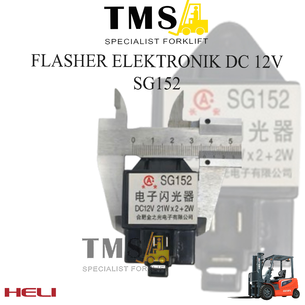 Flasher Forklift HELI SG152 DC 12V 21W x2+2W Relay Flash Sparepart Forklift - Gambar 6