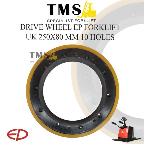 Roda Drive Wheel Stacket Pallet Mover EP Forklift 250x80 10 Holes