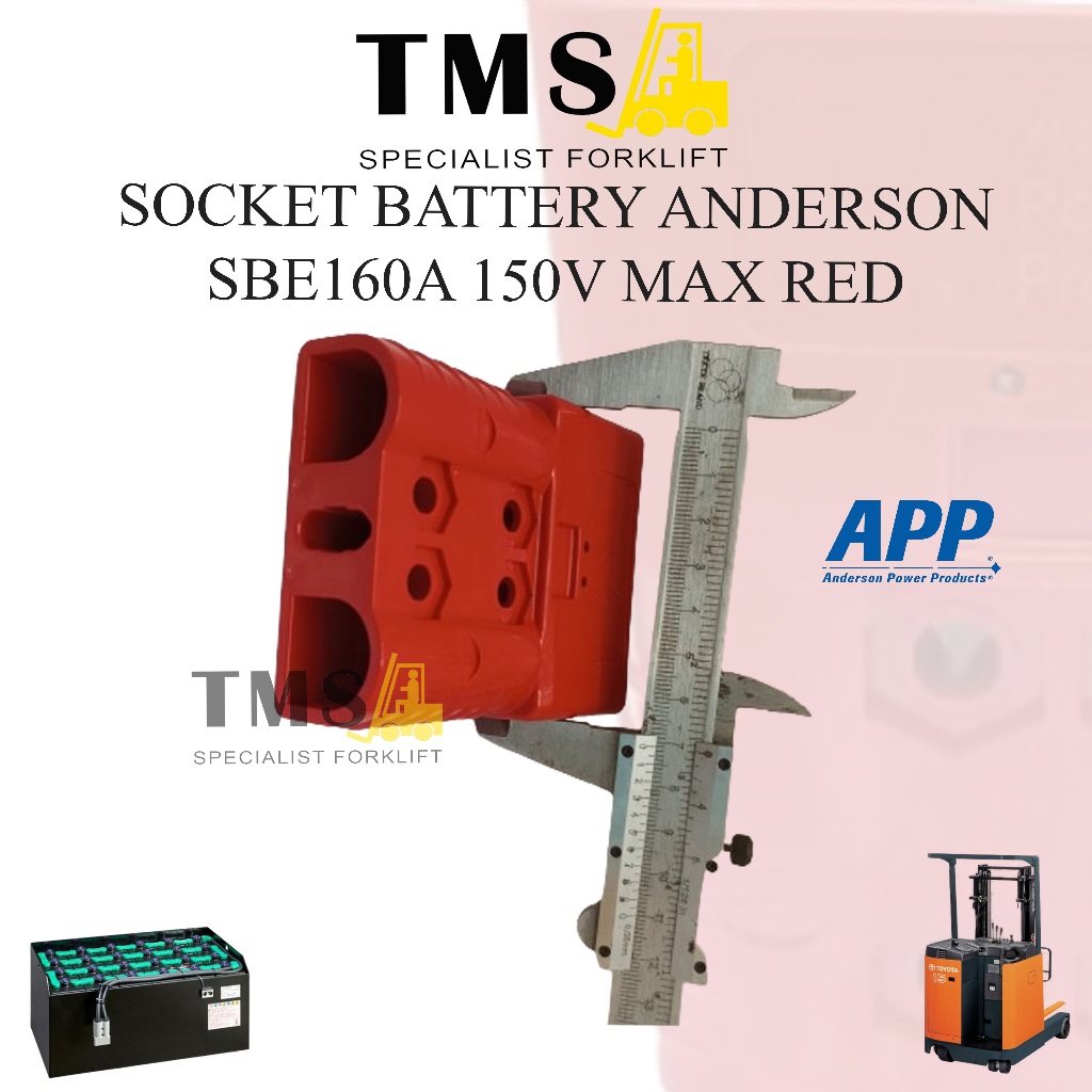 Socket Battery Anderson SBE 160A 150V Max For Forklift Red - Gambar 4