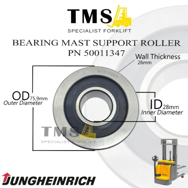 Bearing Mast Support Roller 50011347  Jungheinrich EJC ERC Forklift 75,9x28x26
