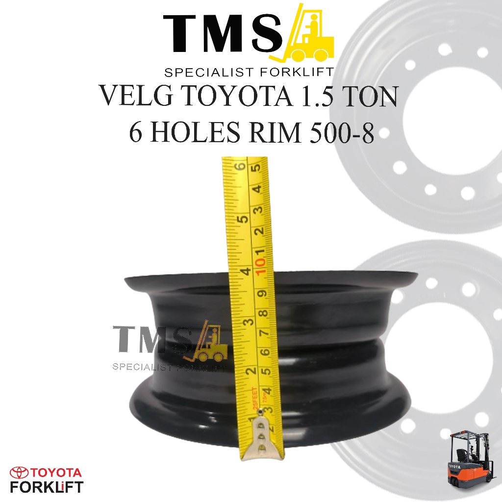 Forklift Velg Toyota 1,5 Ton 500-8 Hole 6 lobang 6 Forklift Steel RIM - Gambar 6