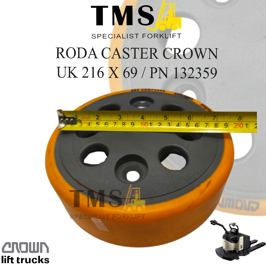 Roda Caster Crown RR RD 5500 5700 216x69 132359-302 Caster Wheel - Gambar 8